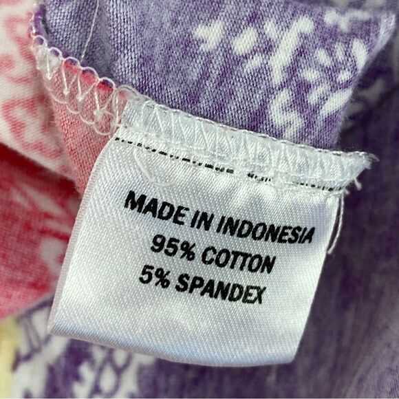 Joyous & Free Floral Damask Colorblock Tunic Dress Small Off Shoulder Smocked - Picture 11 of 13